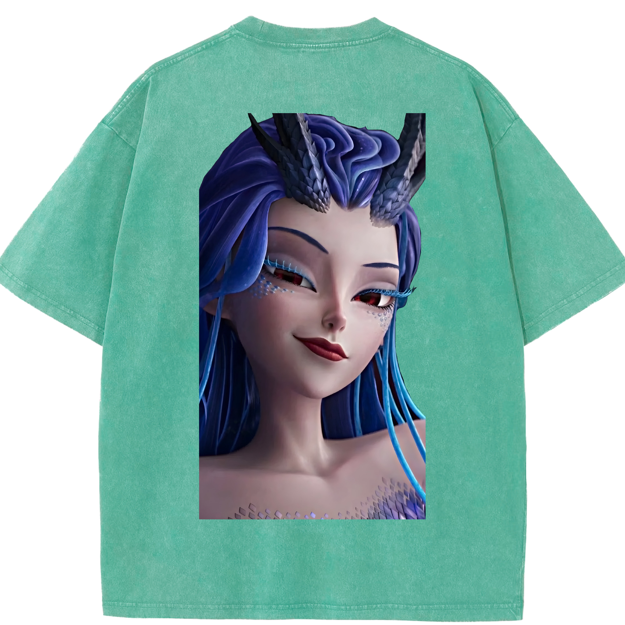 （画像用） Ne Zha 2 ナタ 魔童の大暴れ 綿100% ヴィンテージ風 半袖Tシャツ（背面プリント）